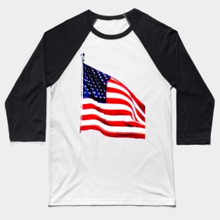 US Flag ( Slightly Glitched) Baseball T-Shirt